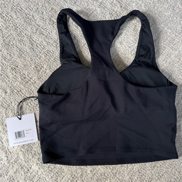 NWT Beach Riot Yara Top Black Waffle Size L / BLACK WAFFLE - Picture 5 of 6